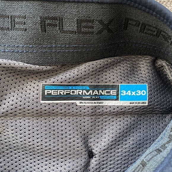 Roundtree & Yorke Bluish Performance Flex Pants Straight Leg Men's Size 34/30 - Picture 10 of 14